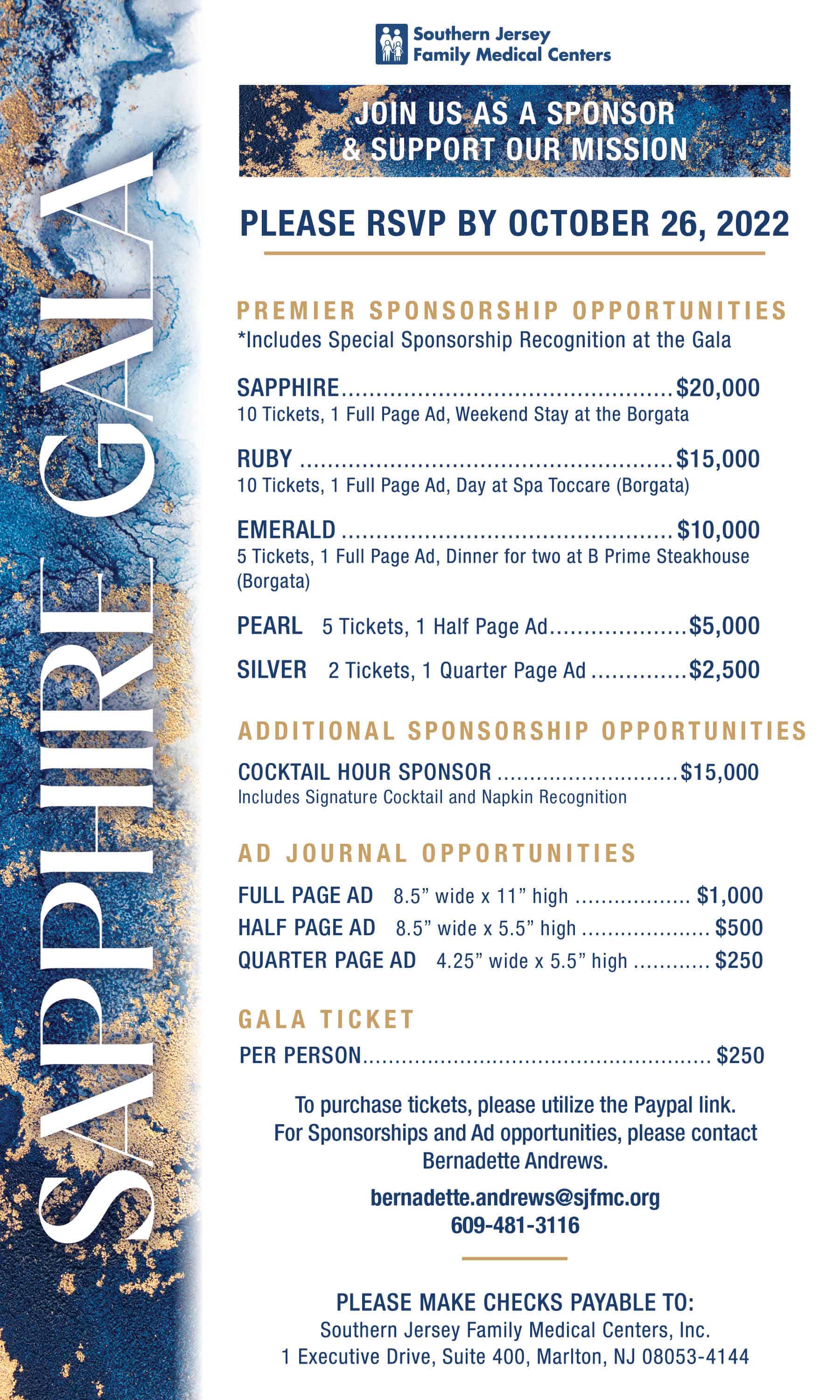 Sapphire Gala Sponsorship